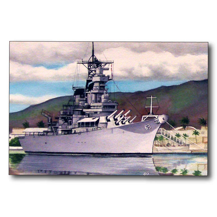 USS Missouri Wooden Postcard