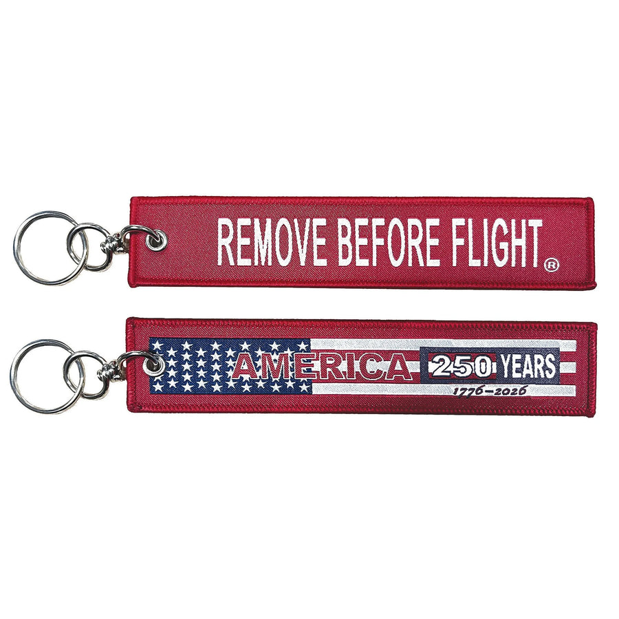 Remove Before Flight 250th Anniversary USA Keyring