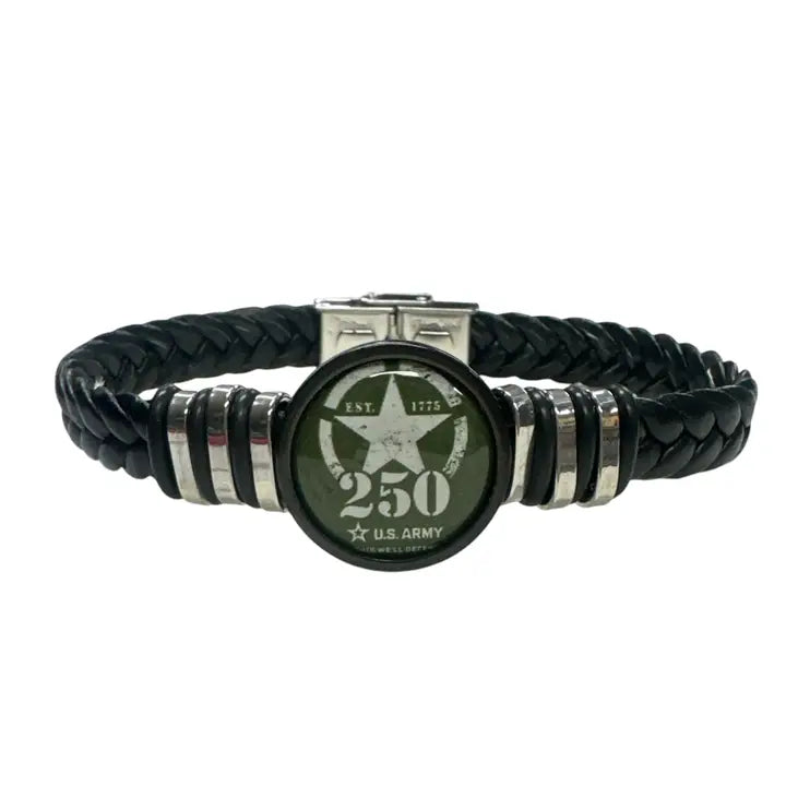 250th Army Anniversary Leather Bracelet