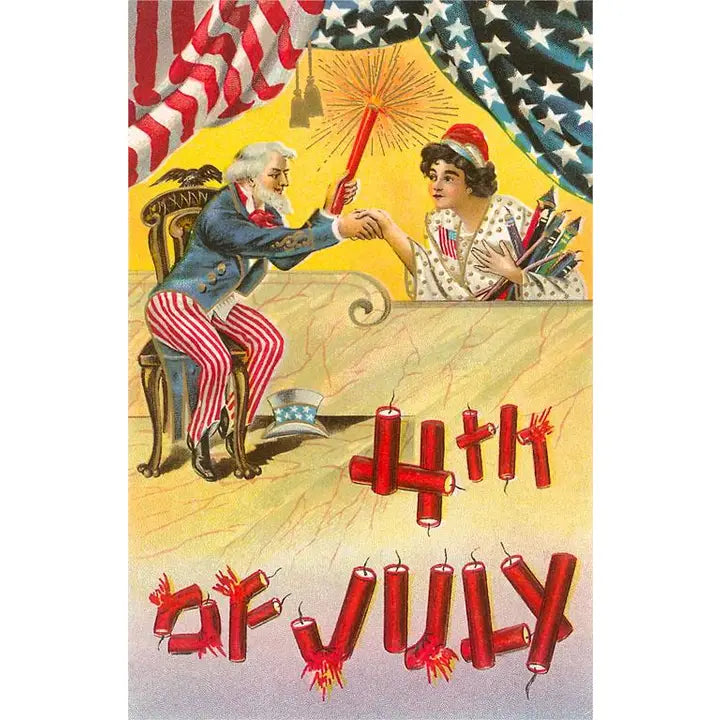 Uncle Sam and Fireworks Sticker