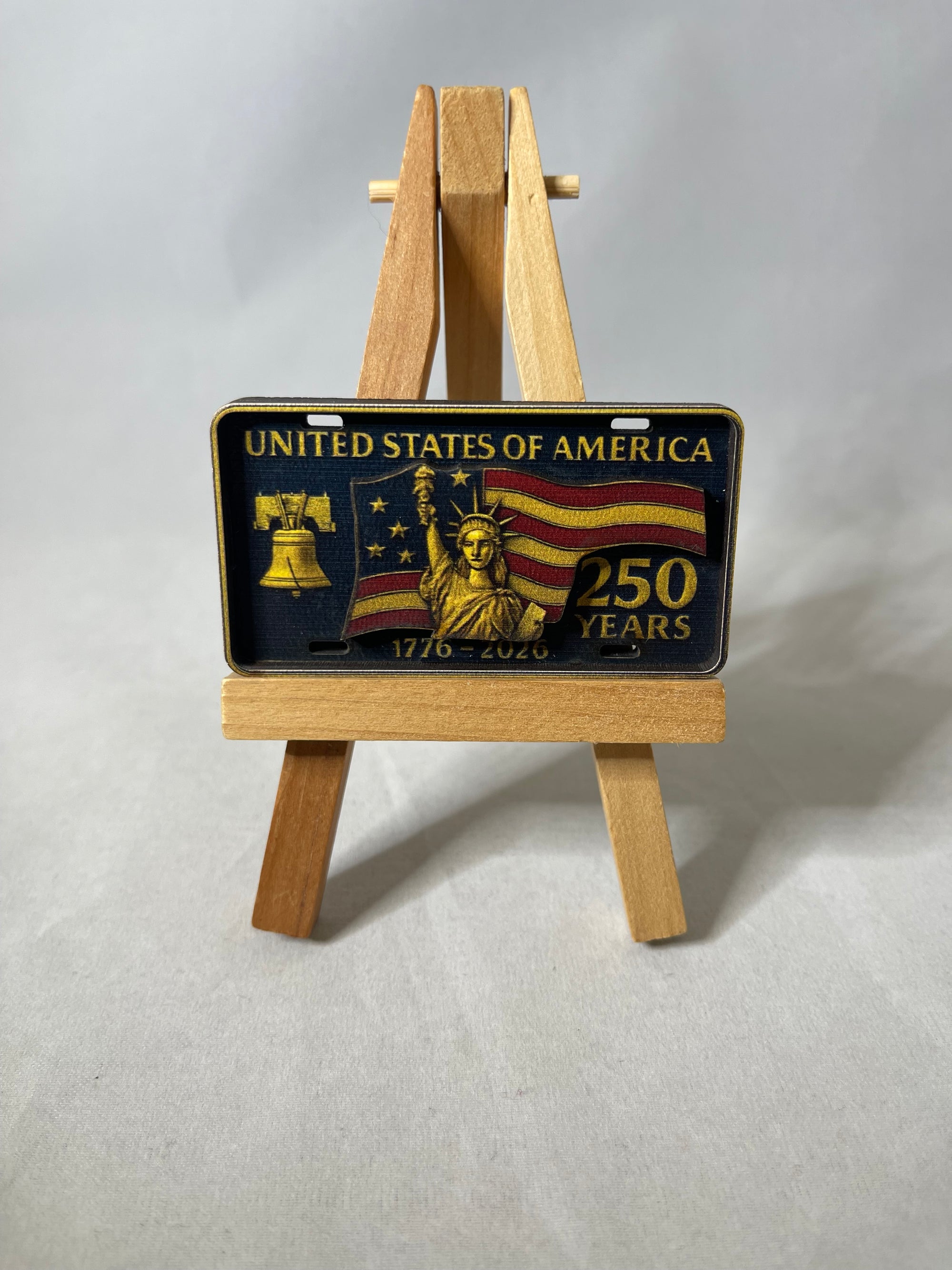 Wooden License Plate Magnet 250th Anniversary