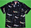 Aloha Shirt WWII Airplanes Black