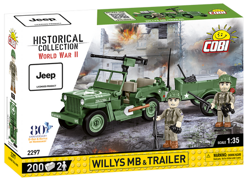 Cobi Willys Jeep with trailer