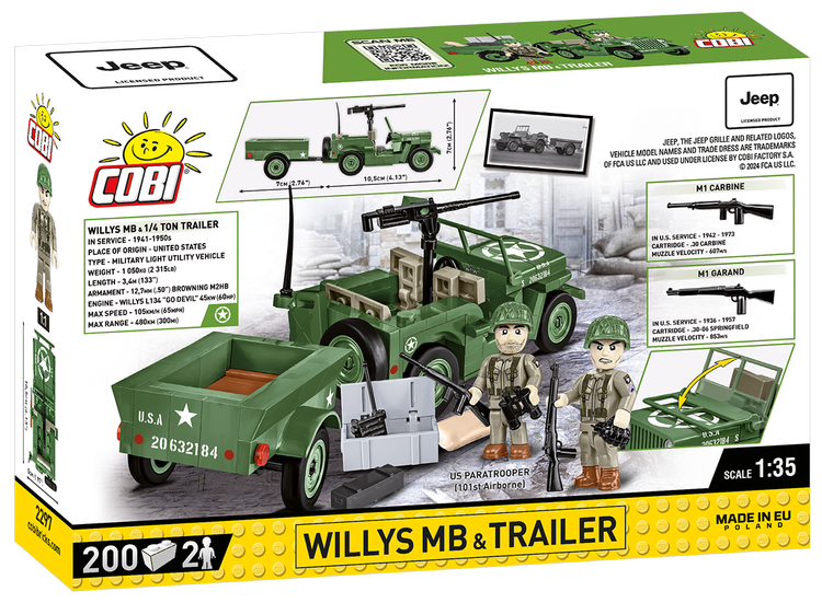 Cobi Willys Jeep with trailer