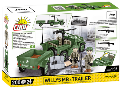 Cobi Willys Jeep with trailer