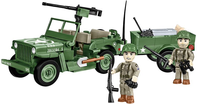 Cobi Willys Jeep with trailer