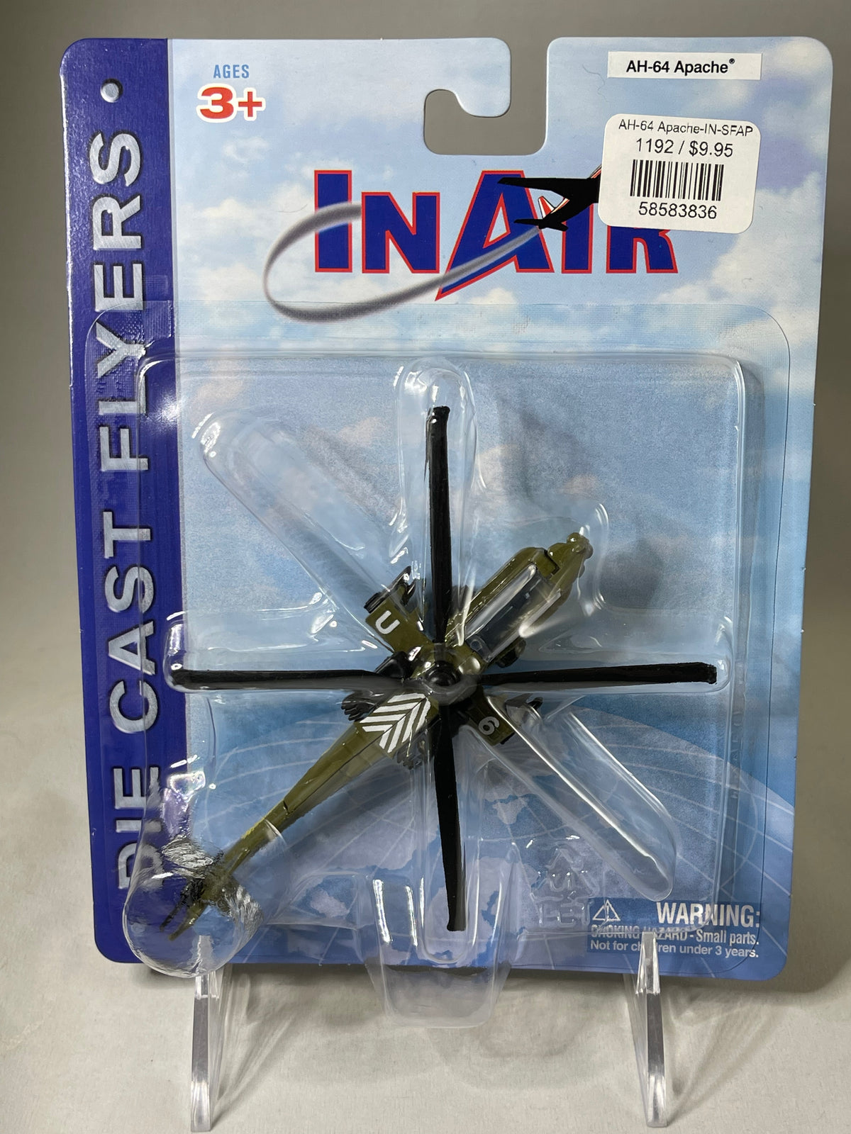 Elicottero Militare Boeing AH-64 Apache Pressofuso - Playmaker - Modellino Aereo Giocattolo