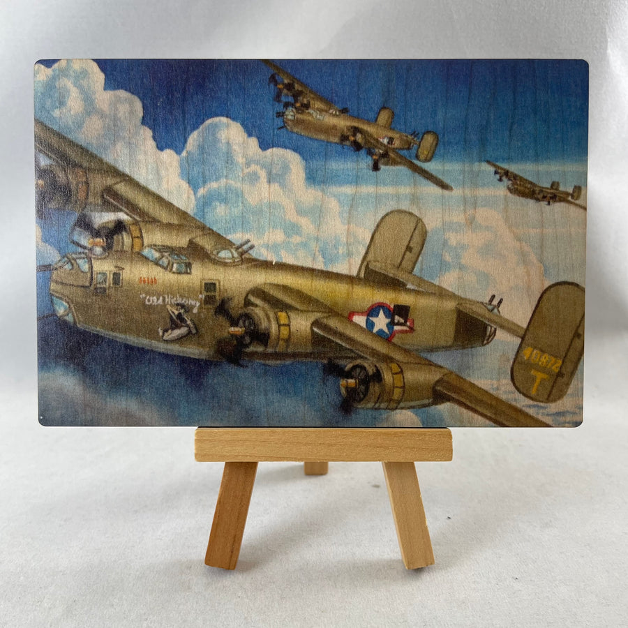 B-24 Wooden Postcard