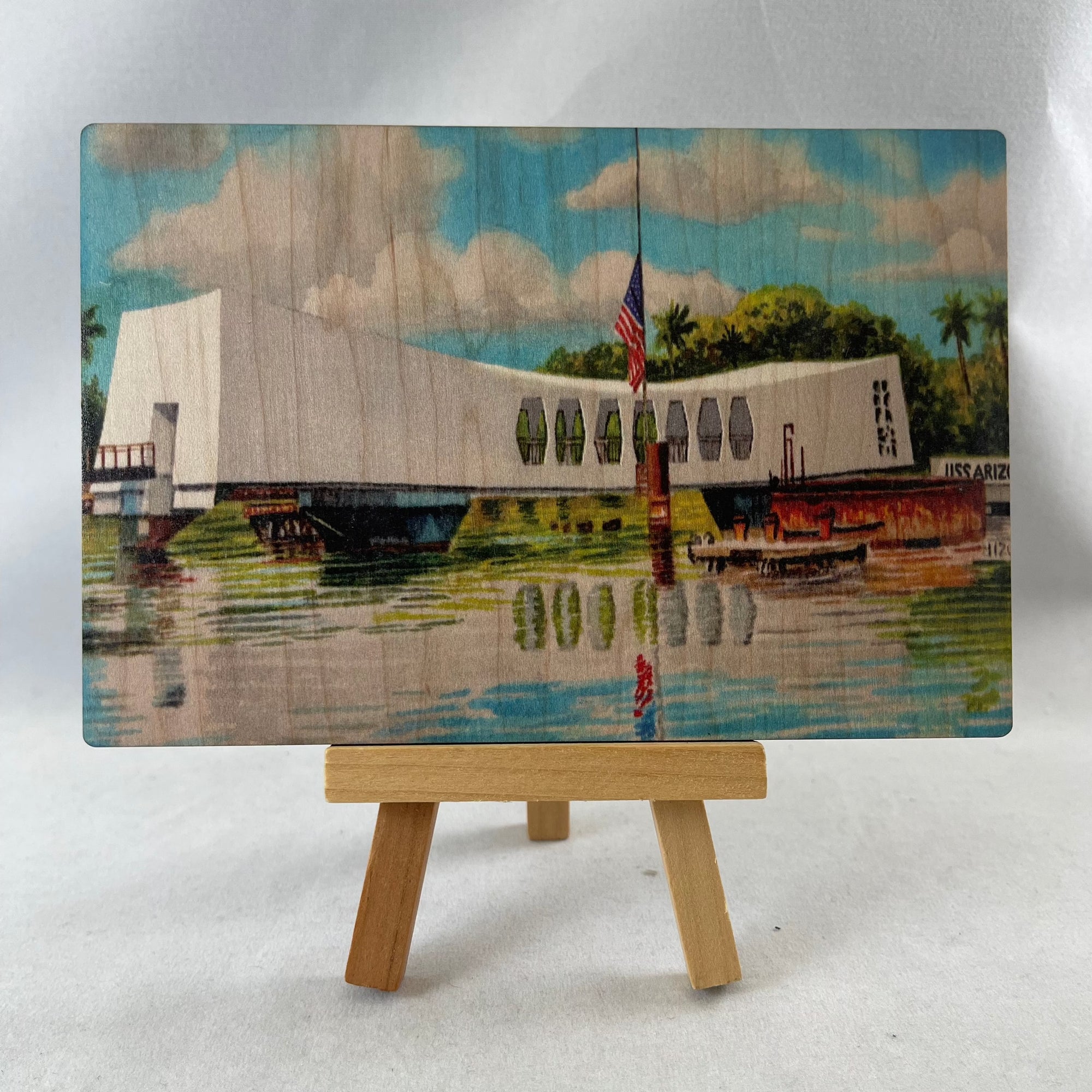 Arizona Memorial Wooden Postcard