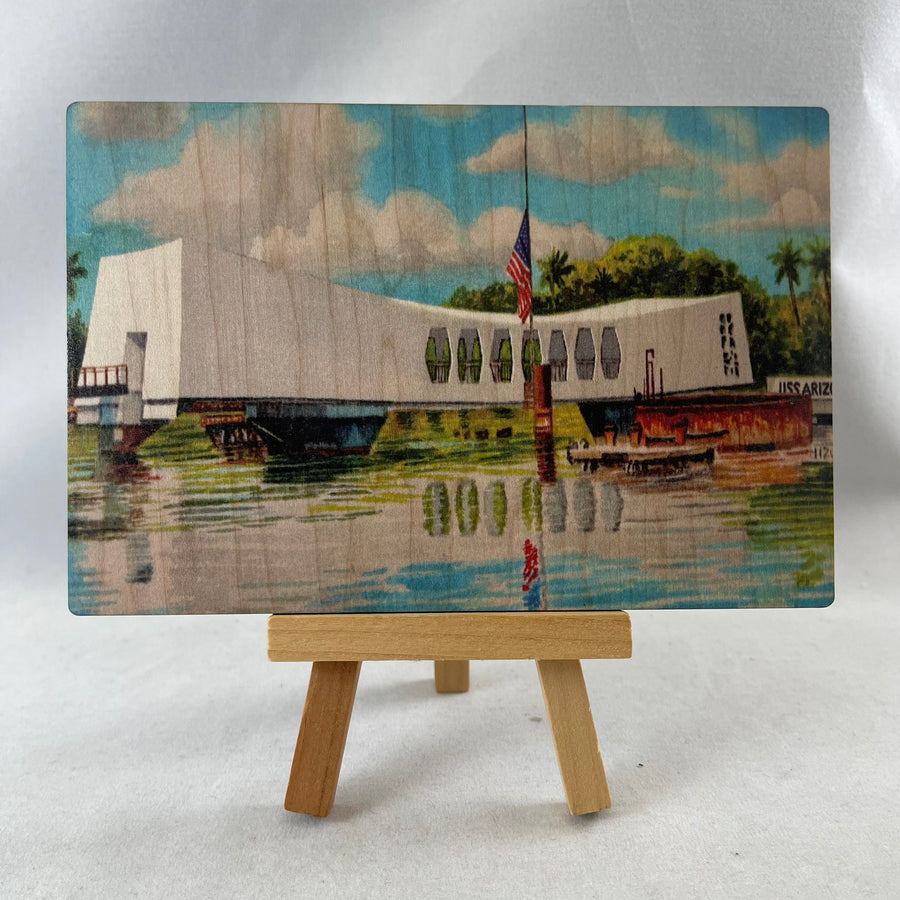 Arizona Memorial Wooden Postcard
