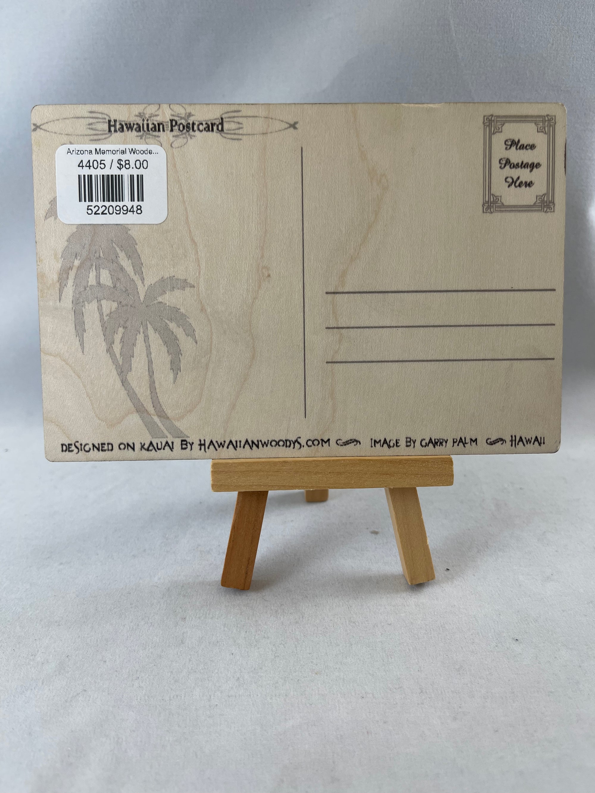 Arizona Memorial Wooden Postcard