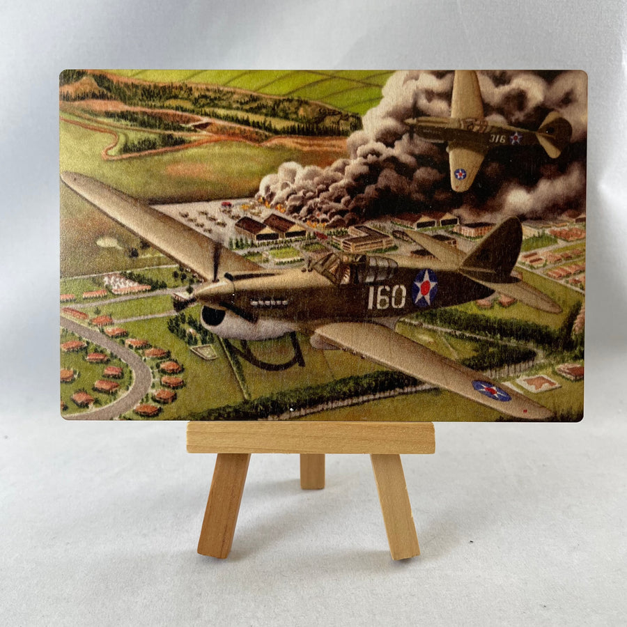 P-40 Warhawk Wooden Postcard