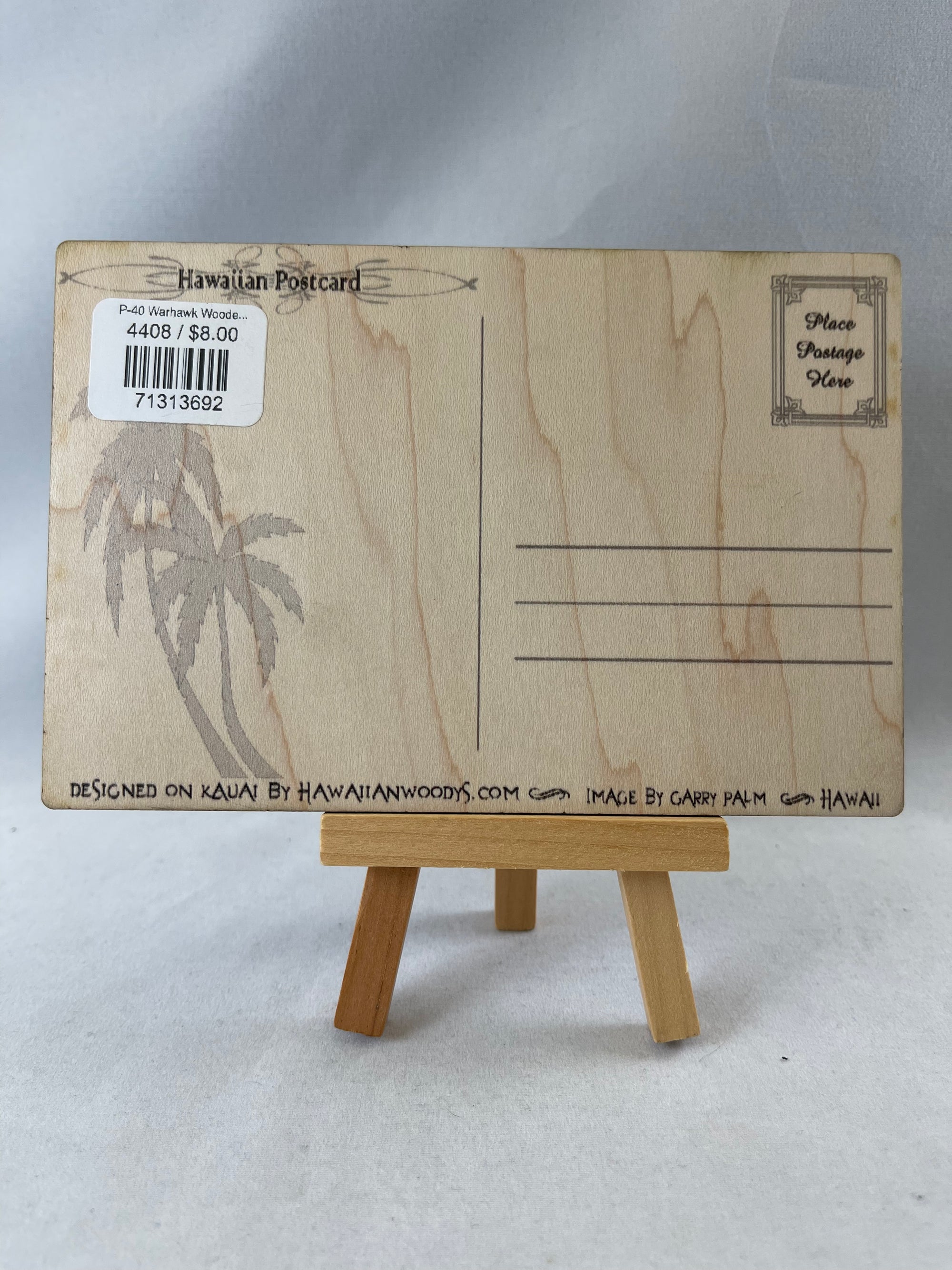 P-40 Warhawk Wooden Postcard