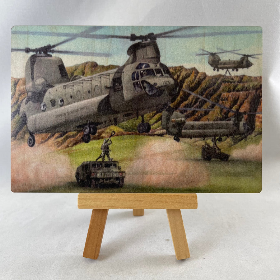 Chinooks on Waianae Range Wooden Postcard