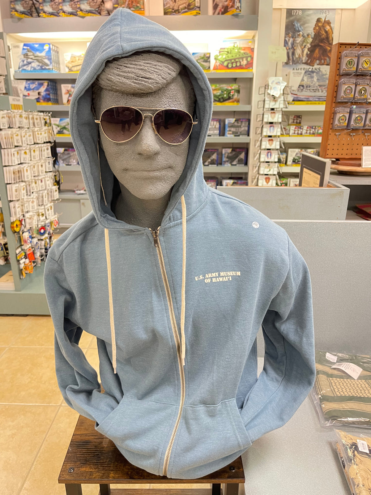 hoodie with goggles built in Ha-Go Hoodie Blue