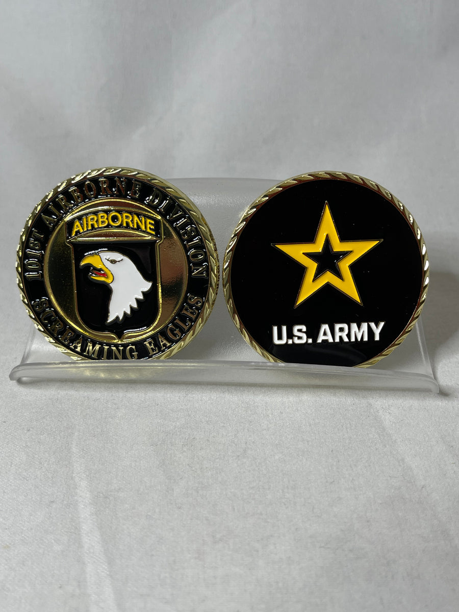 US Army 101st Airborne Screaming Eagle Challenge Coin w Case-IN STOCK US Army 101st Airborne Screaming Eagle Challenge Coin w Case-IN STOCK