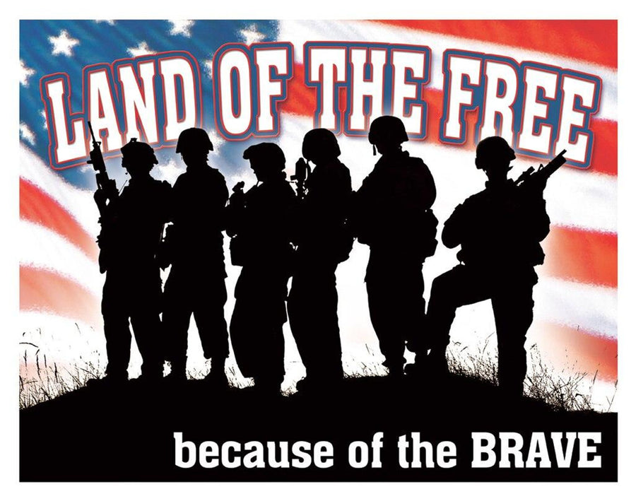 Land of the Free Tin Sign-1818