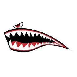 Flying Tiger Teeth Sticker
