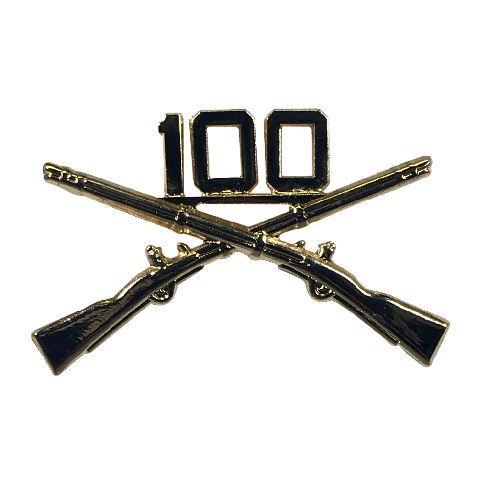 100th Battalion Crossed Rifle Pin