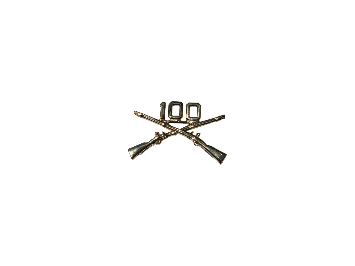 100th Battalion Crossed Rifle Pin