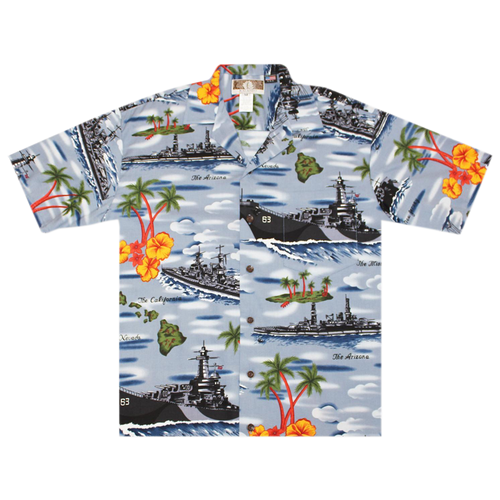 Aloha Shirt Battleships Blue