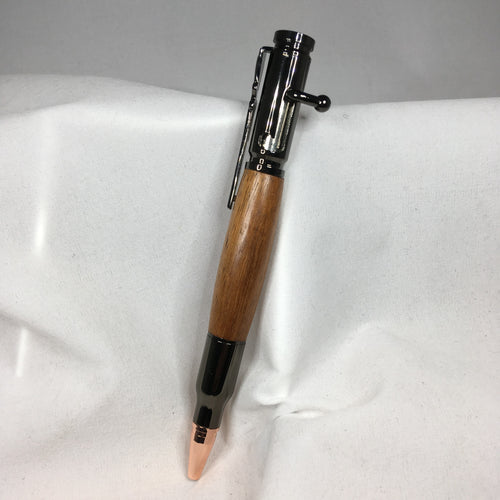 Koa Wood Bullet Pen with Black Accents