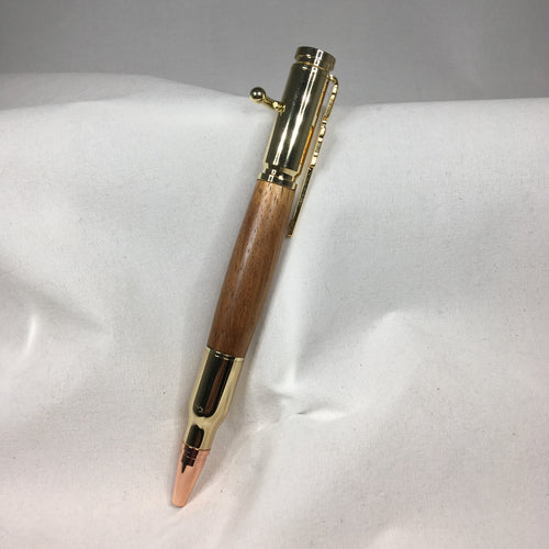 Koa Wood Bullet Pen with Gold Accents