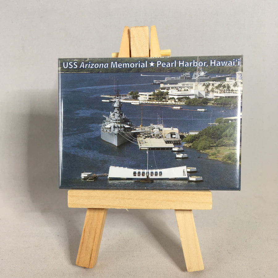 USS Arizona & USS Missouri Aerial View Magnet