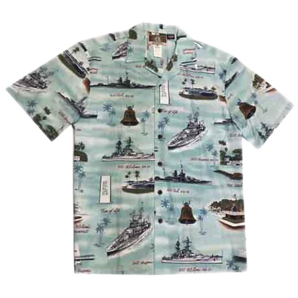 Aloha Shirt Pearl Harbor Aqua