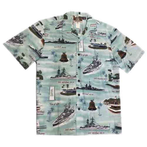 Aloha Shirt Pearl Harbor Aqua